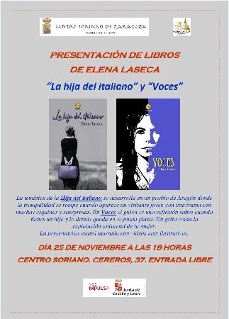 Presentación de libros de Elena Laseca. Centro Soriano de Zaragoza. Ver imagen ampliada a través de Lightbox. Puede provocar un cambio de contexto.